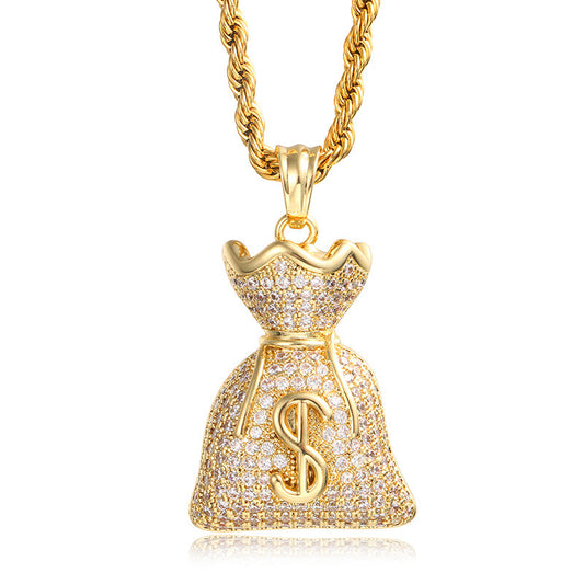 Symbol Money Bag Pendant - Unisex Electroplated Jewelry | Opulentfits